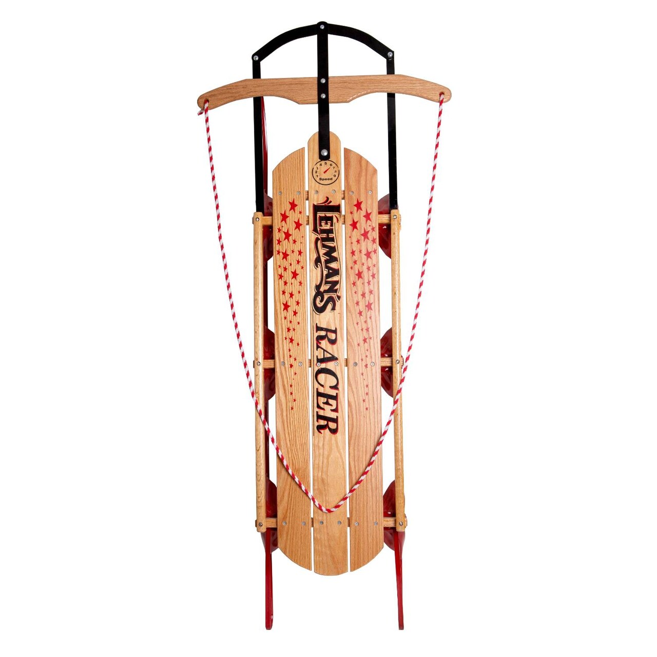 Lehman's Racer Amish Made Old Fashioned Solid Oak Steel Runner Sled